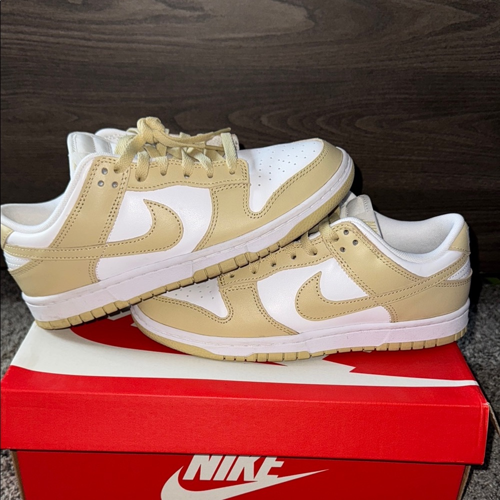 Nike Tan and White Classic Sneakers